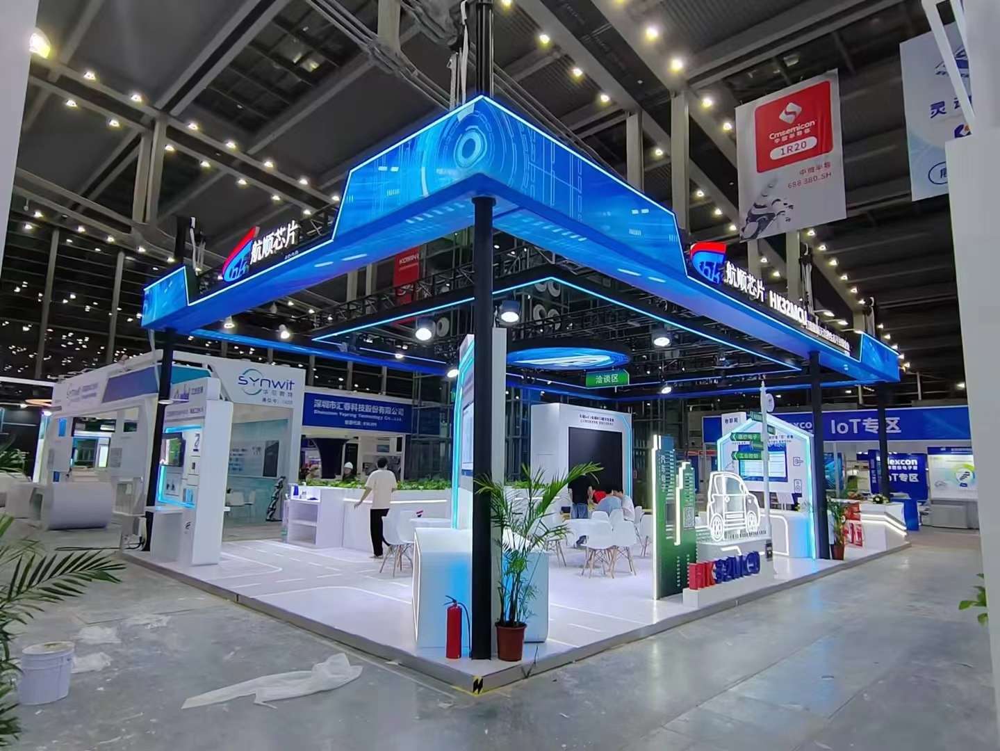 深圳展會搭建設計公司制作航順芯片展臺裝修
